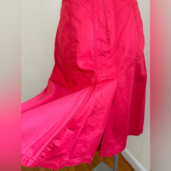 Carolina Herrera Light Red Midi Skirt Zip In Back Bottom Back Pleaded SZ 10 - Picture 9 of 15